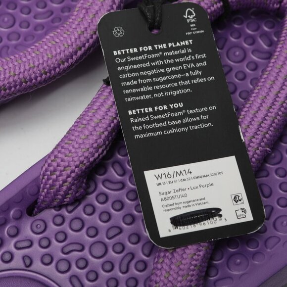 Allbirds Flip Flops Sugar Zeffers Purple Thong Sandals Shoes (M14 /W16) NEW - Picture 6 of 7